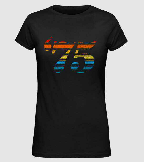 Retro Birthday 1975 model negru pe tricou