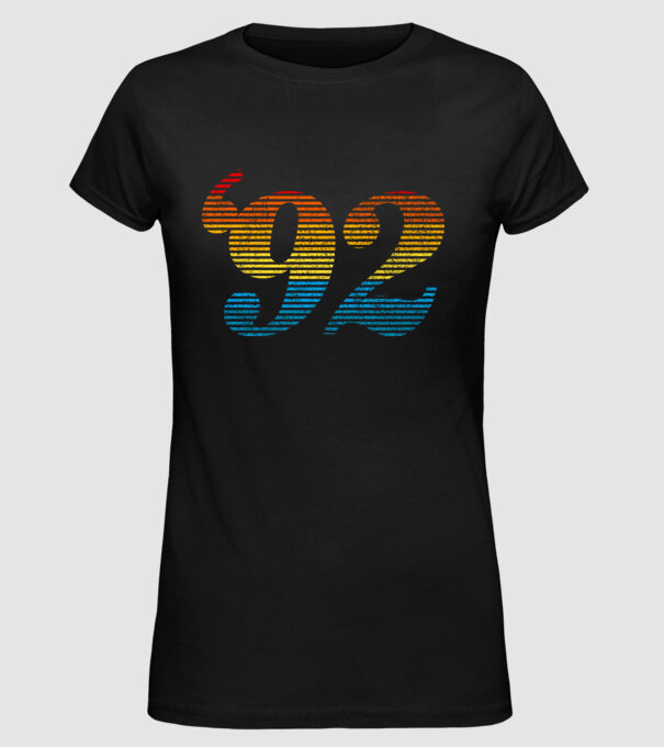 Retro Birthday 1992 model negru pe tricou