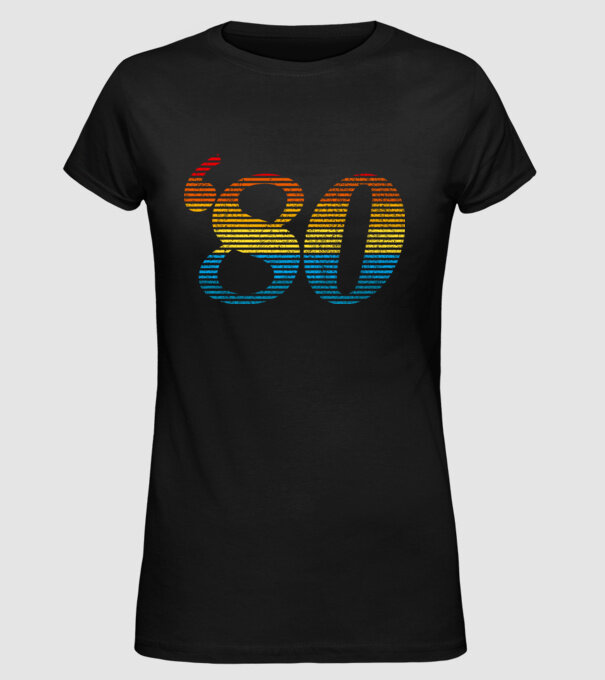 Retro Birthday 1980 model negru pe tricou