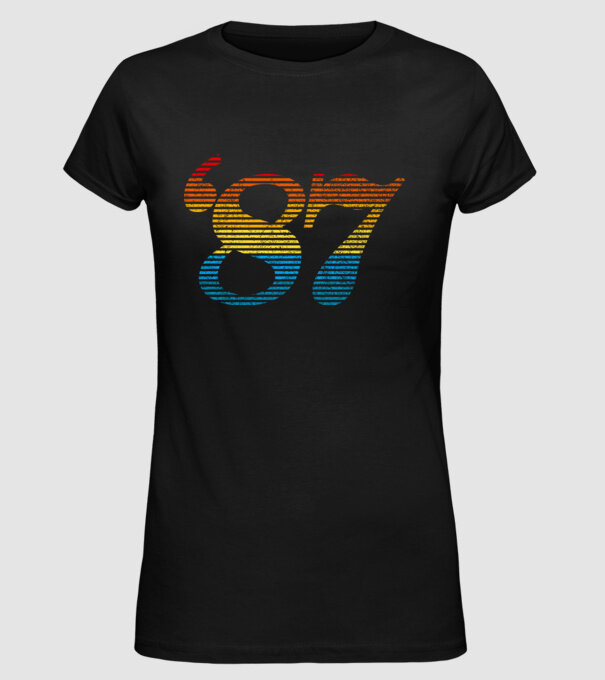 Retro Birthday 1987 model negru pe tricou