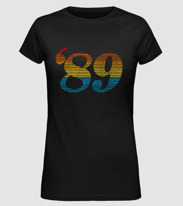 Retro Birthday 1989 model negru pe tricou
