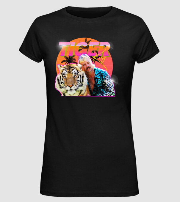 RETRO TIGER KING model negru pe tricou