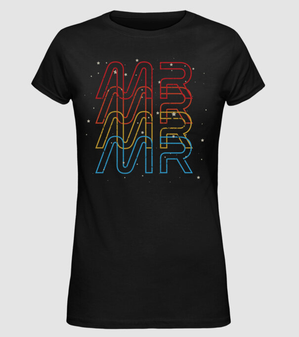 Retro vintage nasa couple mr model negru pe tricou