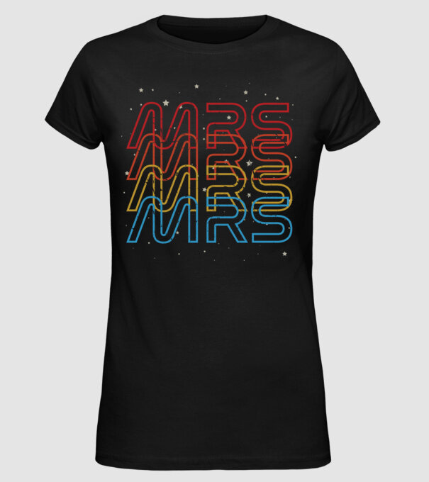 Retro vintage nasa couple mrs model negru pe tricou