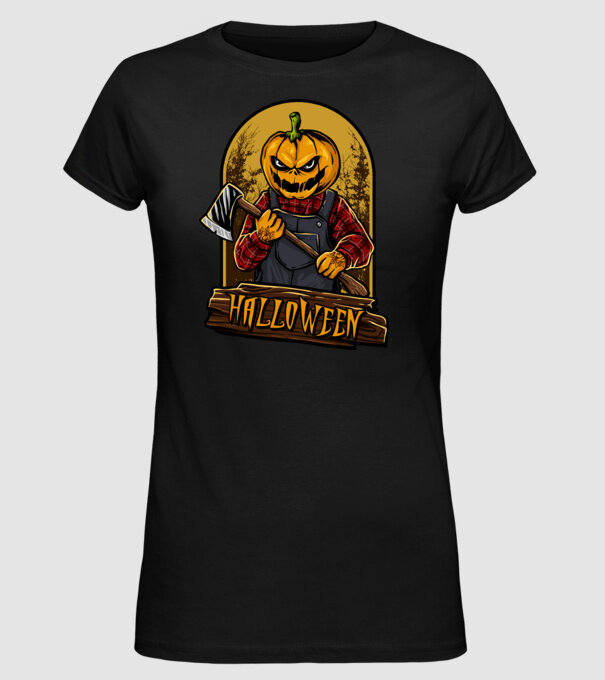 Scary halloween model negru pe tricou
