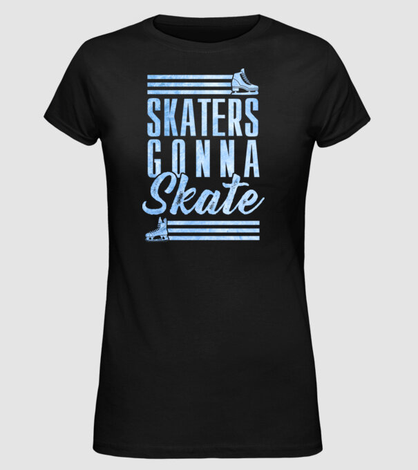 skaters gonna skate model negru pe tricou