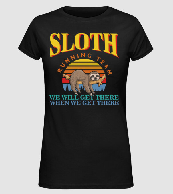 SLOTH running team model negru pe tricou