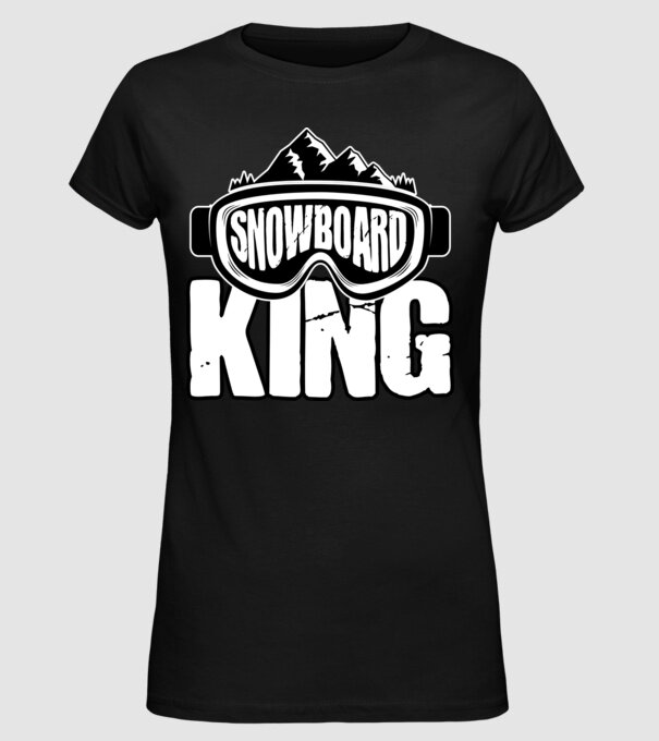 Snowboard king 01 model negru pe tricou