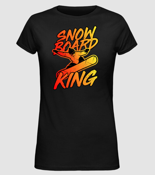 snowboard king model negru pe tricou