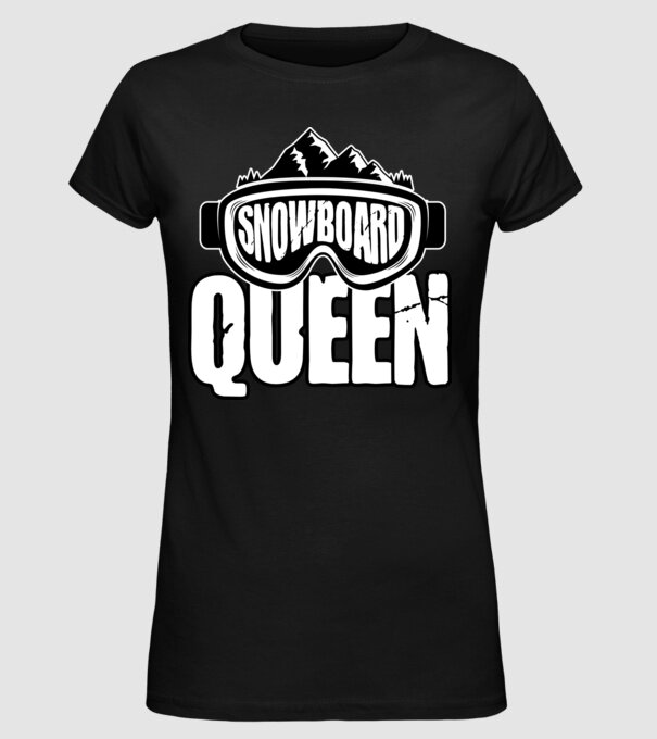 snowboard queen 01 model negru pe tricou