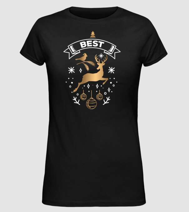 Best Friends Christmas 1 model negru pe tricou