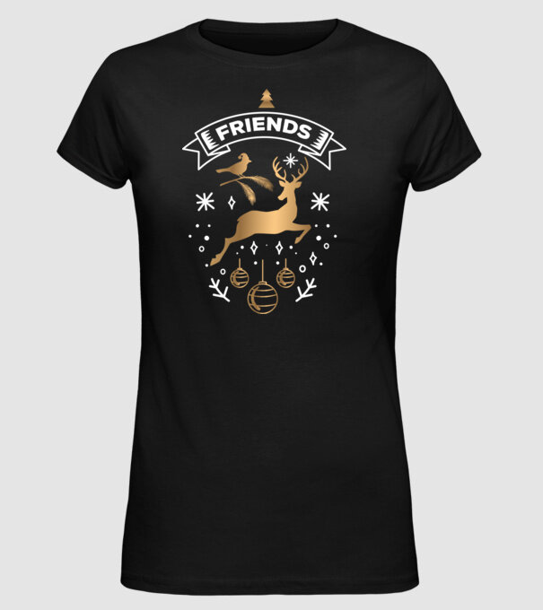 Best Friends Christmas 2 model negru pe tricou