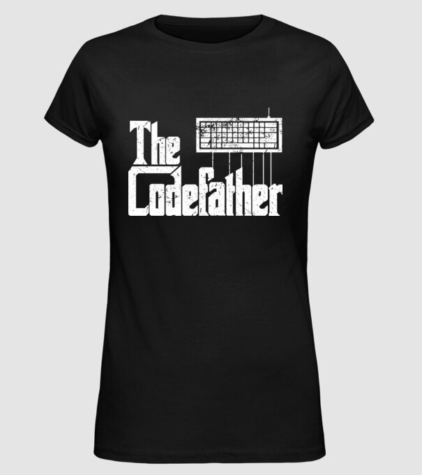 Tricou programator The Codefather model negru pe tricou