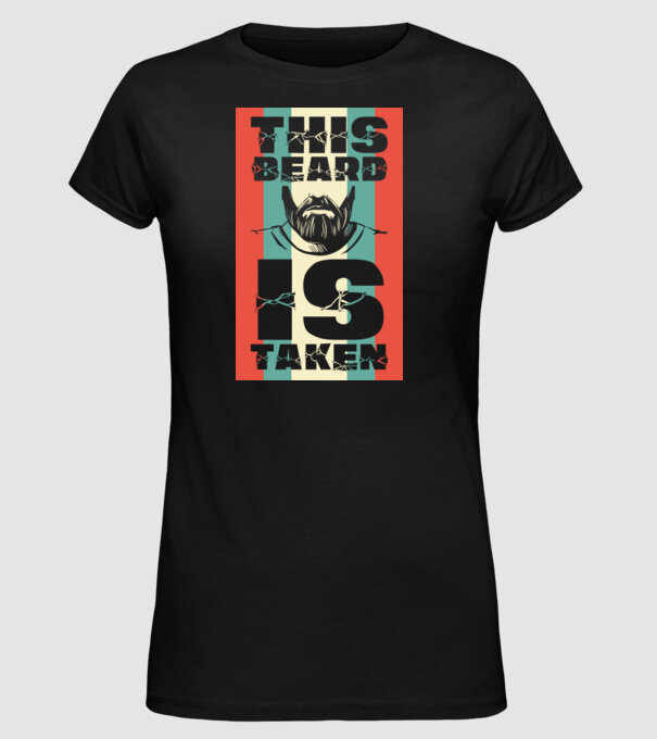 This beard is taken Retro model negru pe tricou