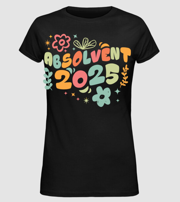 Absolventa 2025 model negru pe tricou