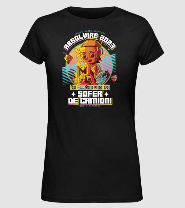 absolvire 2023 șofer de camion model negru pe tricou