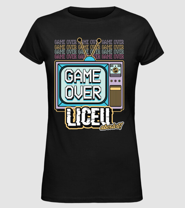 Absolvire retro liceu model negru pe tricou