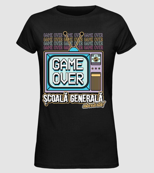 Absolvire retro școală generală model negru pe tricou