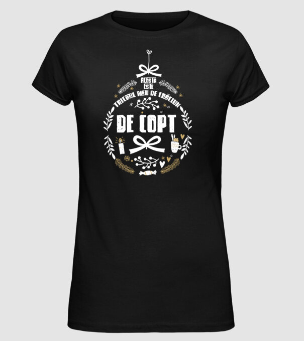 acesta este tricoul meu de Crăciun_de copt model negru pe tricou
