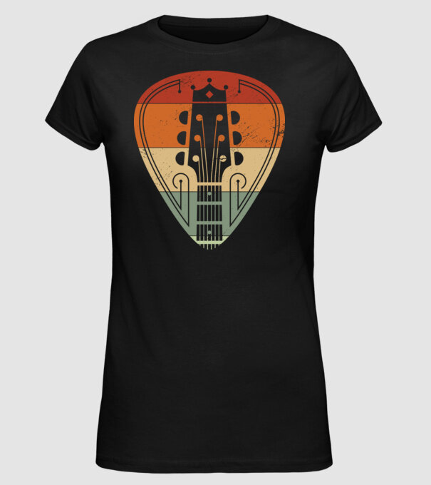 acoustic guitarist model negru pe tricou