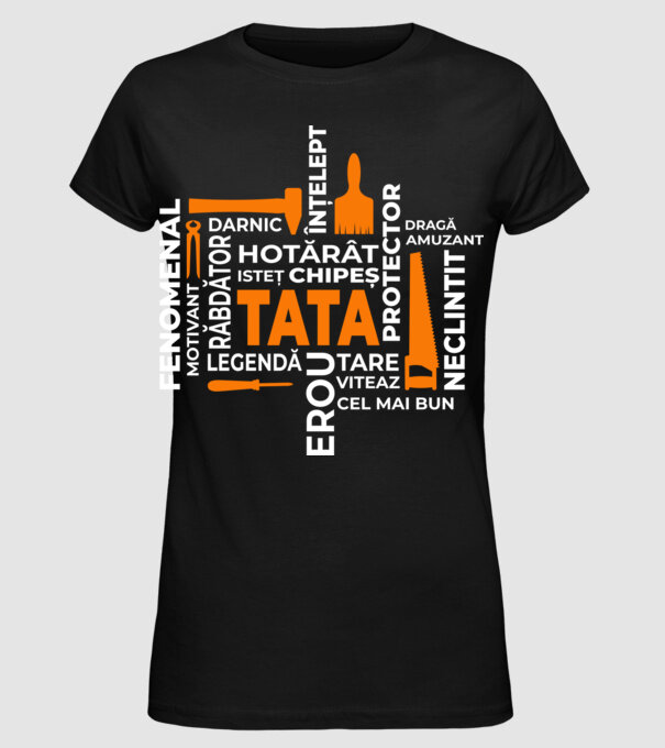 Acronimele tatălui model negru pe tricou