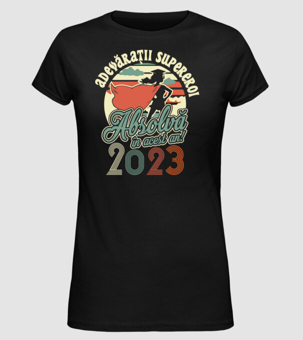Adevărații supereroi model negru pe tricou