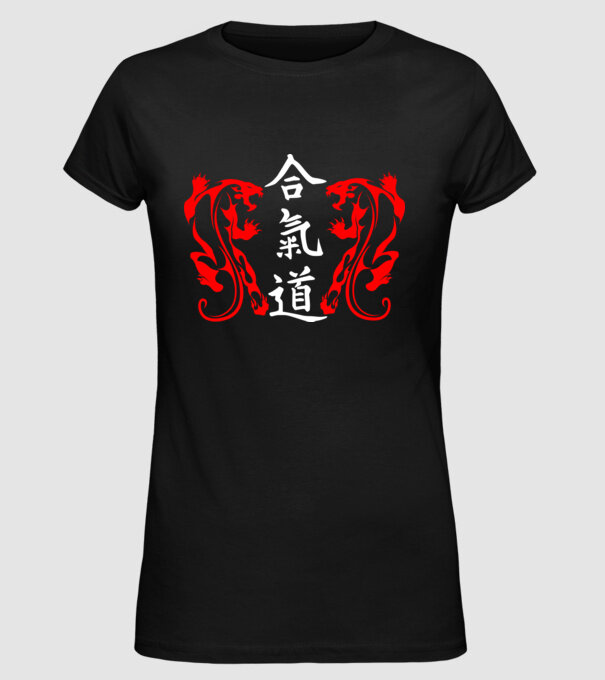 Aikido 2 model negru pe tricou