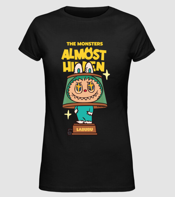 Almost Hidden model negru pe tricou