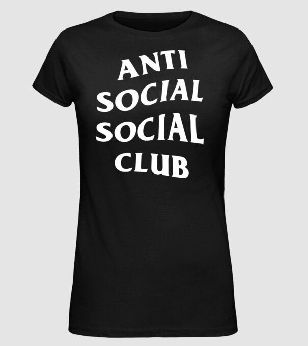 Anti social social club model negru pe tricou