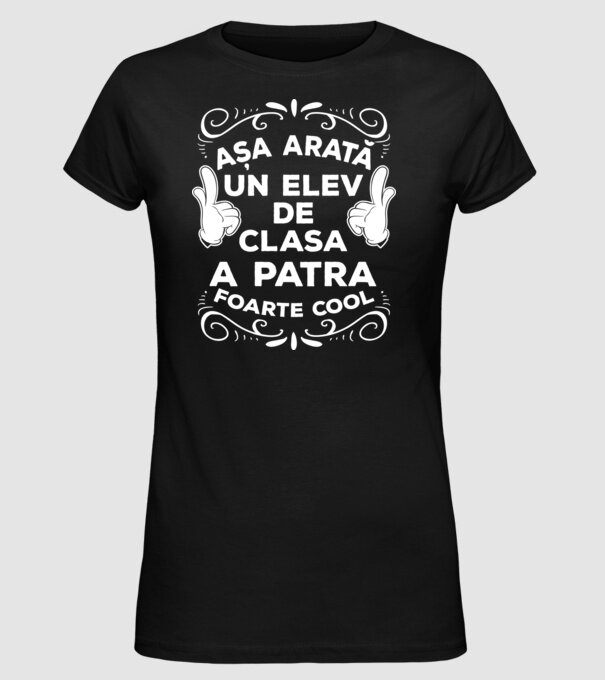 Așa arată un elev de clasa a patra foarte cool model negru pe tricou