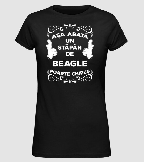 Așa arată un stăpân de Beagle foarte chipeș model negru pe tricou