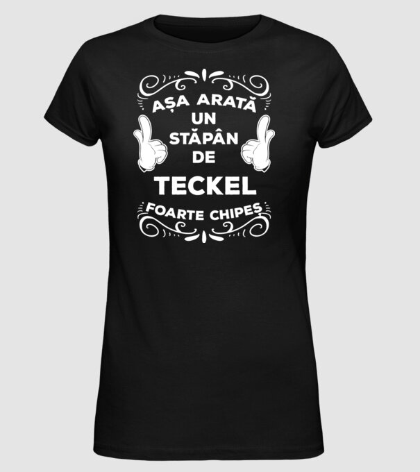 Așa arată un stăpân de Teckel foarte chipeș model negru pe tricou