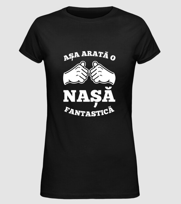 Așa arată o nașă fantastică model negru pe tricou