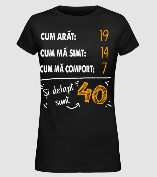 Aspect, senzație, comportament 40 Negru model negru pe tricou