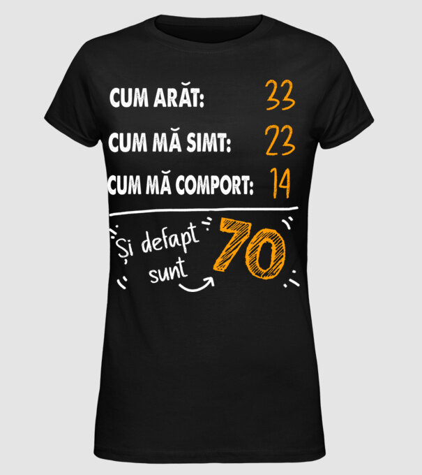 Aspect, senzație, comportament 70 Negru model negru pe tricou