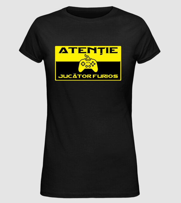 Atenție! Jucător furios model negru pe tricou
