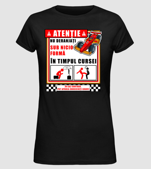atenție model negru pe tricou