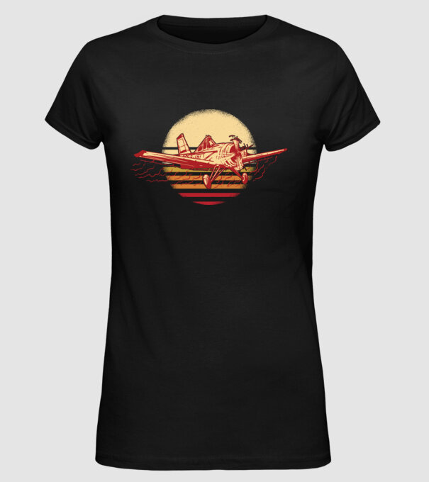 Avioane model negru pe tricou