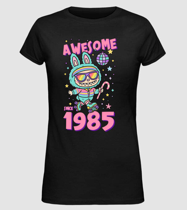 Awesome since 1985 - Labubu model negru pe tricou