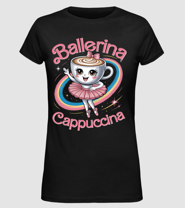 Ballerina Cappuccina model negru pe tricou