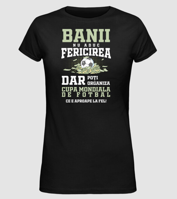 Banii nu aduc fericirea model negru pe tricou