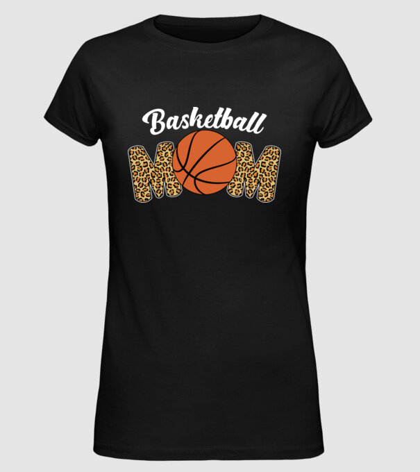 Basketball Mom model negru pe tricou