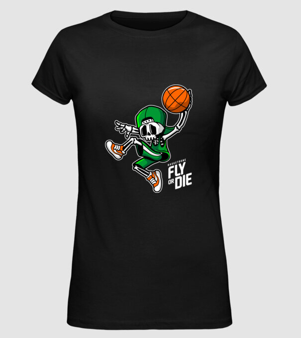 Basketbone model negru pe tricou