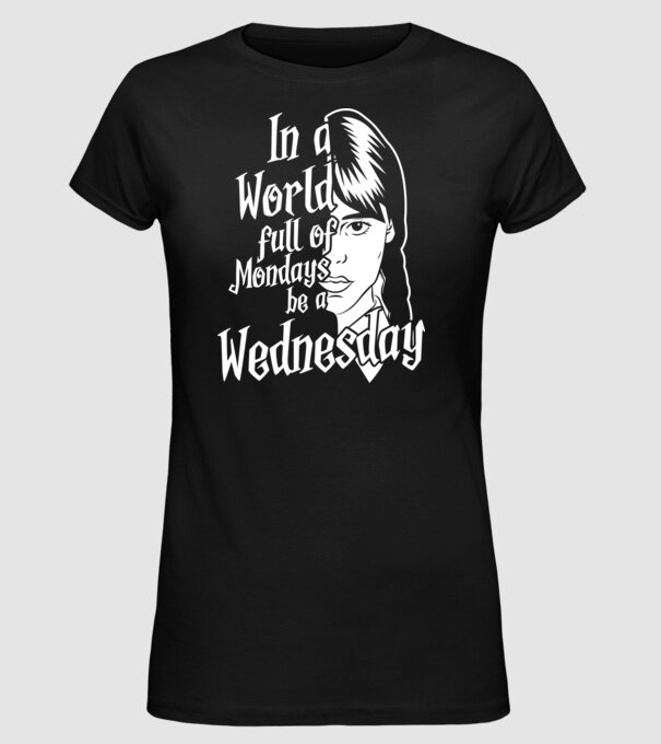 Be a Wednesday model negru pe tricou