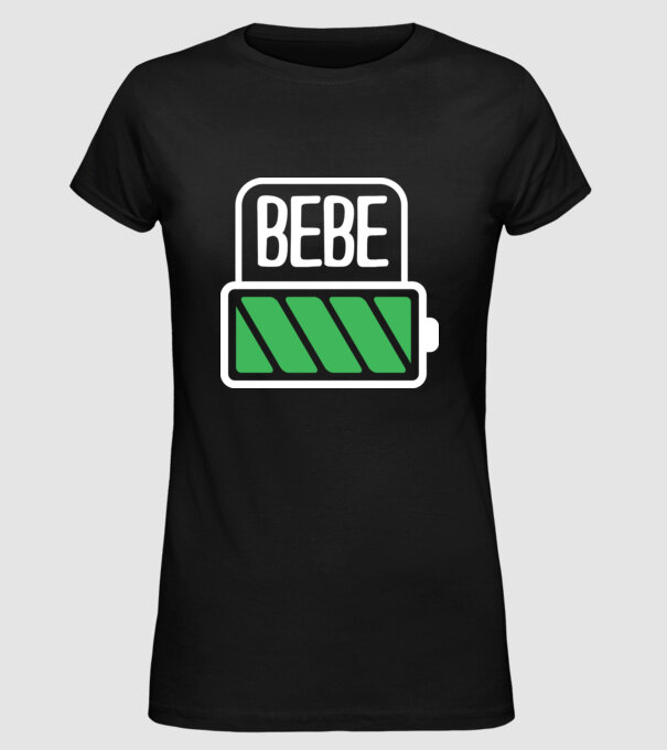 Bebe încărcat model negru pe tricou