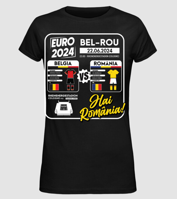 BEL-ROM euro 2024 calendar model negru pe tricou
