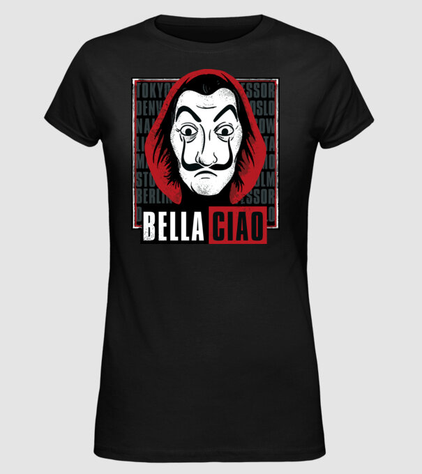 bella ciao dali model negru pe tricou