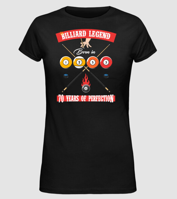 Billiard legend born in 1953 model negru pe tricou