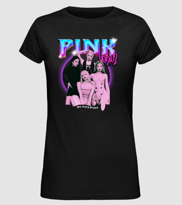 BLACKPINK pink venom model negru pe tricou