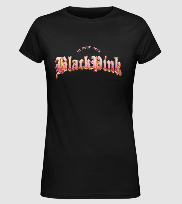 BLACPINK in your area model negru pe tricou